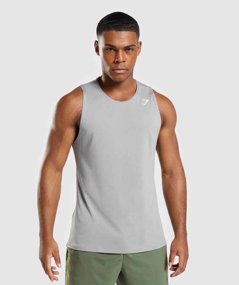 Men\'s Gymshark Arrival Tanks Light Grey | NZ 8VORXM